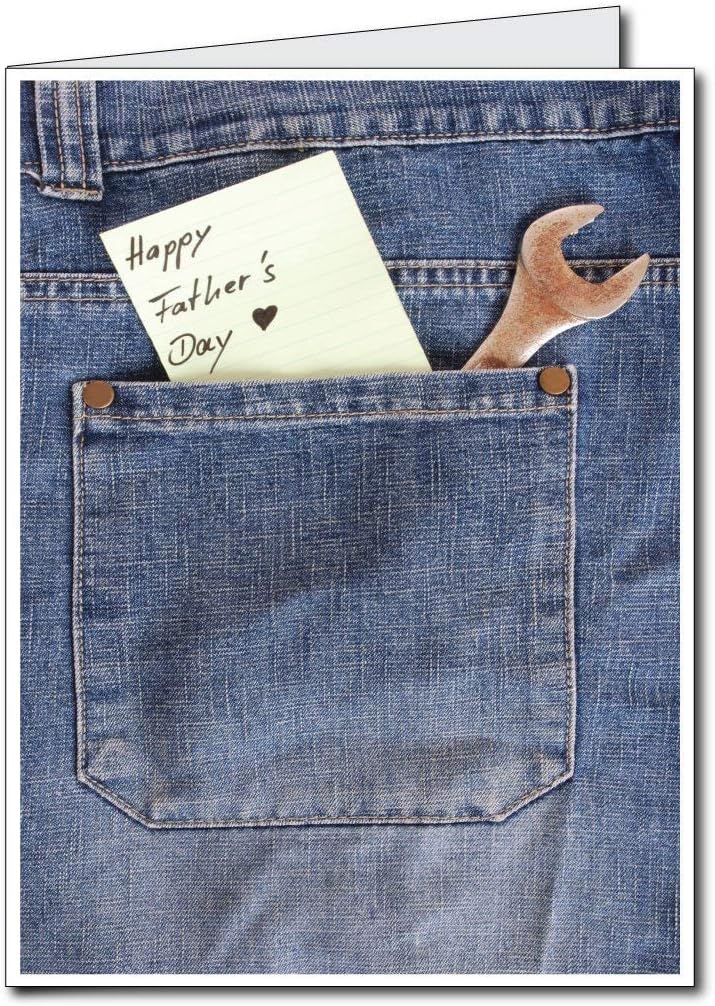 VictoryStore Jumbo Greeting Cards: Giant Father's Day Card with Envelope, Jean Pocket and Note Design, 2 feet X 3 feet
