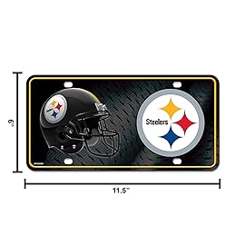 Rico Industries NFL Pittsburgh Steelers Primary Metal Auto Tag 8.5 x 11 - Great for Truck/Car/SUV