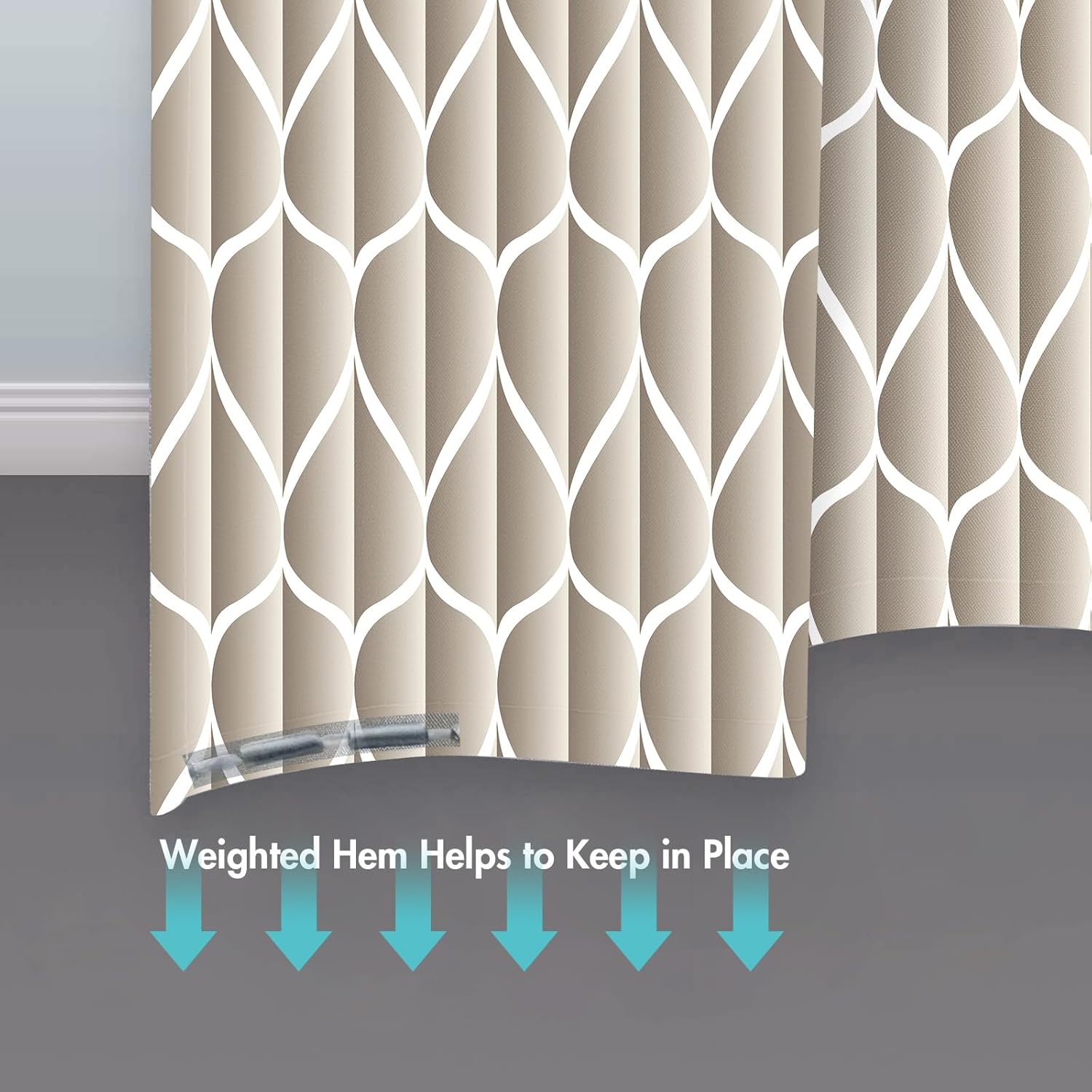 Gelbchu Cream 72 x 72 Inch Shower Curtain, Waterproof Design and Polyester, Quick-Drying, Heavy Duty Shower Curtains Set for Bathroom, Machine Washable with 12 Plastic Hooks