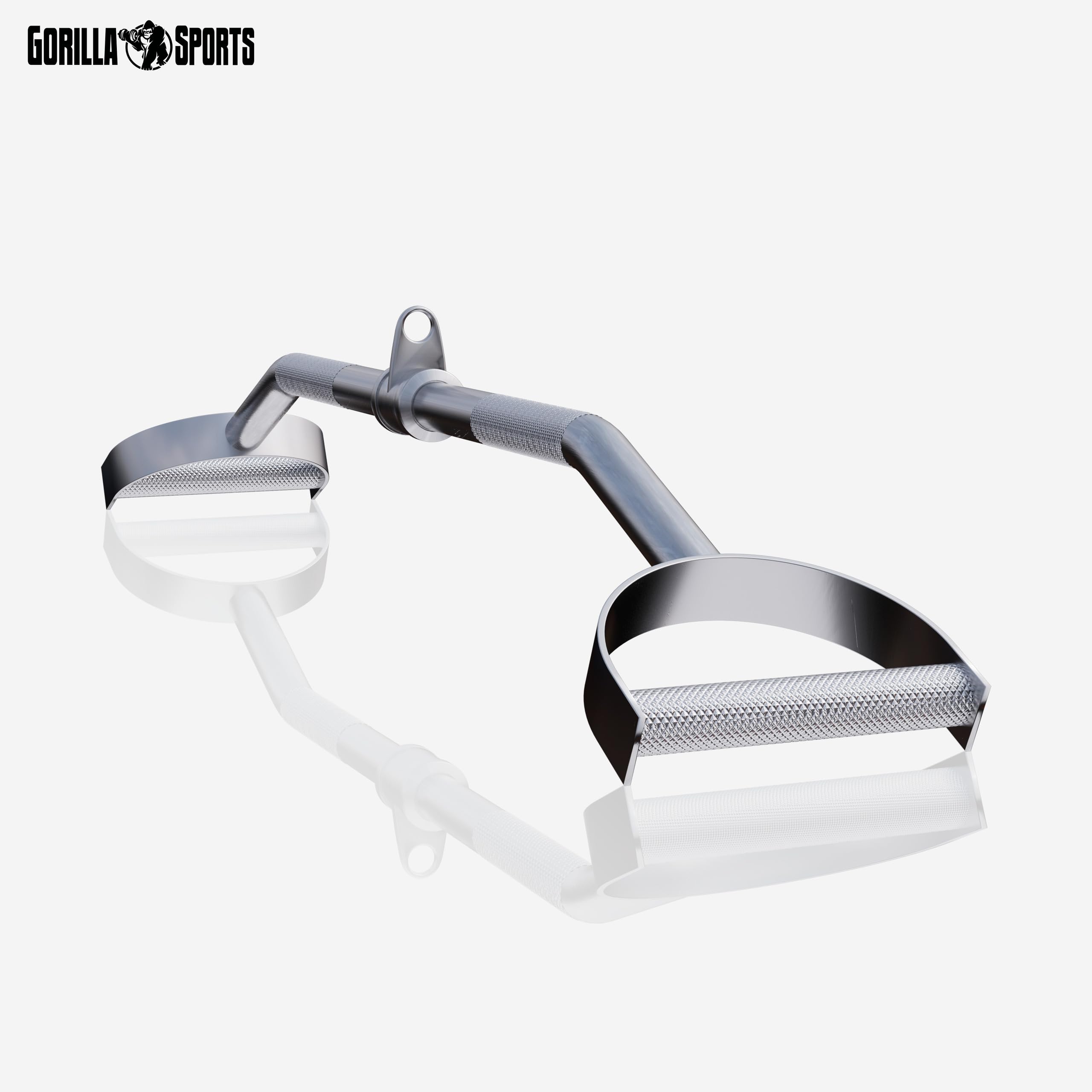 Gorilla Sports® Barre De Tirage - Antidérapante, Rotative, Droite, Longueur 93 cm, Max. 200 kg, Chromée - Barre à Dorsaux, pour Poulie, Dorsale, pour Biceps, Triceps, Fitness, Gym