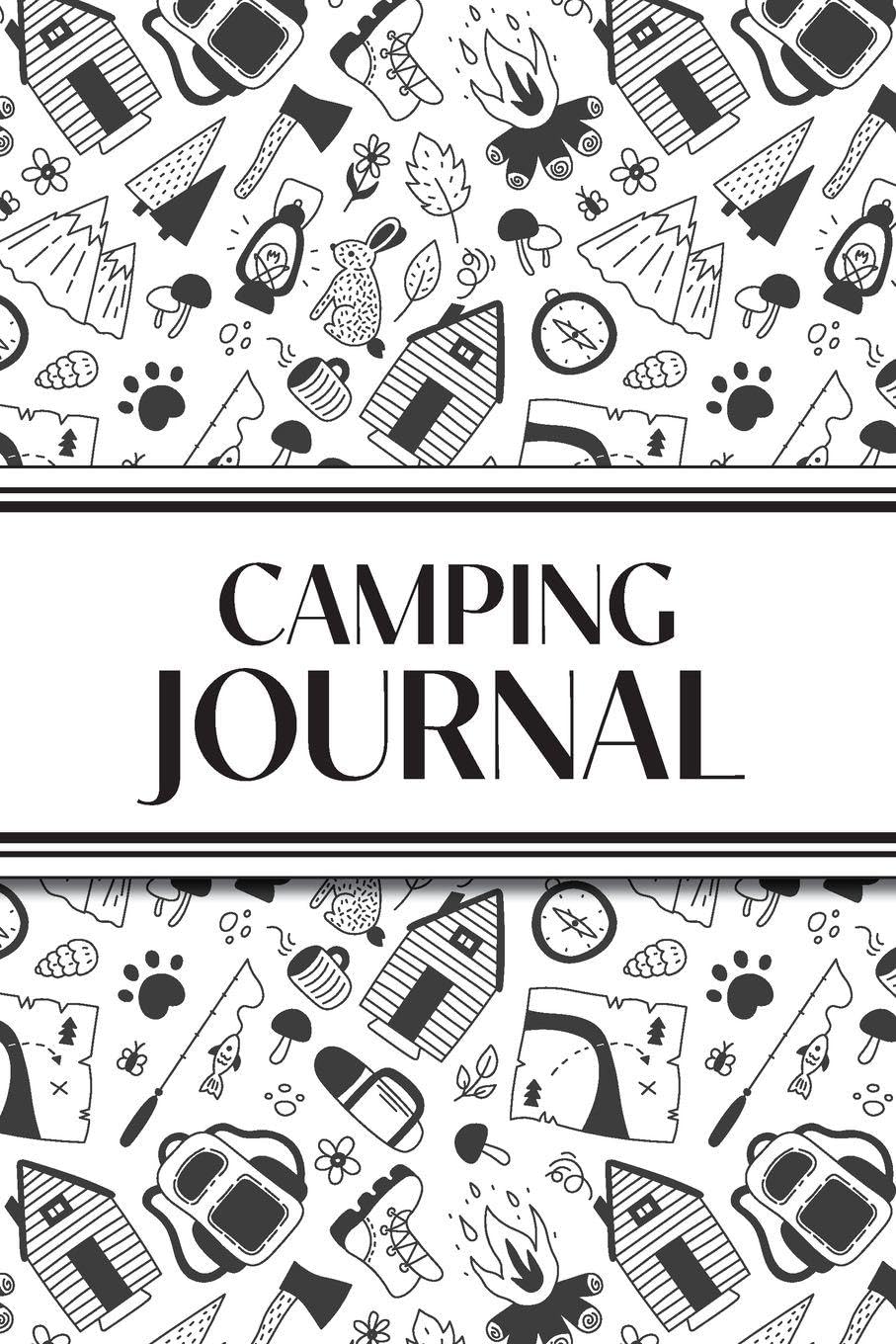 Camping Journal Black and White Camping Doodles PAPERBACK 9781834120898