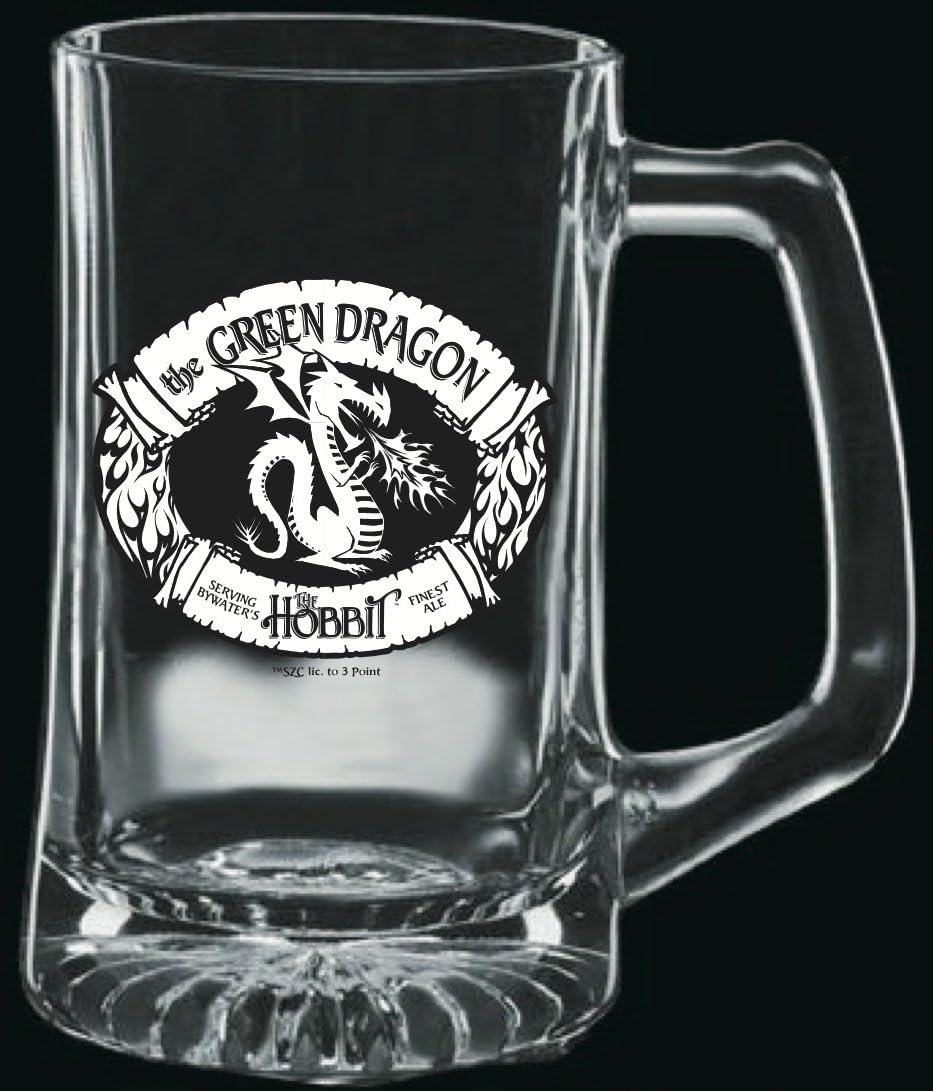 Green Dragon Premium Etched Glass Stein