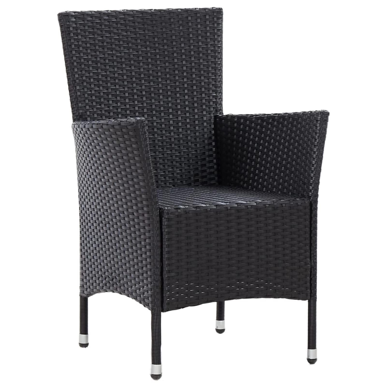 Homgoday Set de Comedor de jardín 5 pzas y Cojines ratán sintético Negro Conjunto de Comedor de Exterior Conjunto de Muebles de Jardín terraza Exterior Sillas y Mesa con Cojines incluidos