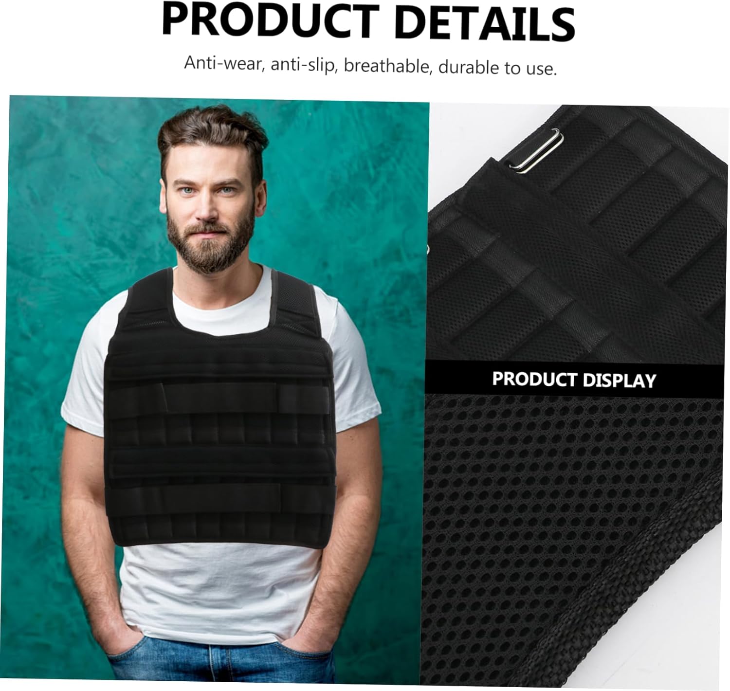 Adjustable Sports Weighted Vest for Fitness and Running Training Lightweight Vest for Weight Loading Sleeveless Workout Equipment for Men and Women Black