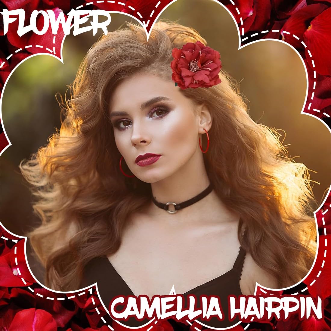2 Spille E Fermagli Per Capelli A Forma Di Camelia In Pelle Sintetica – Eleganti E Versatili, Idea Regalo Floreale Fatta A Mano - 3