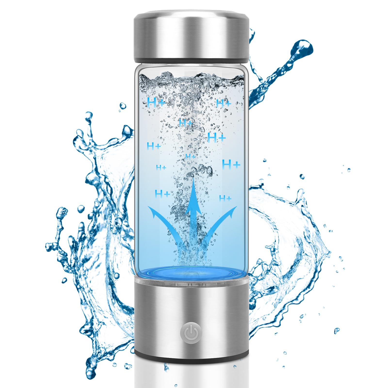 Hydrogen Water Bottle Generator is Versatile Hydrogen Water Generator, Acting as a Smart Dispenser That Separates Hydrogen from Oxygen, producing Over 1500 ppb of odorless Hydrogen Water.
