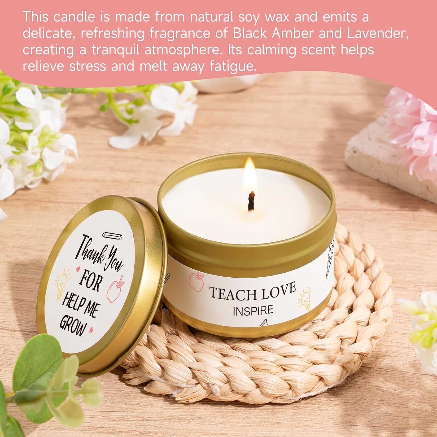 Teacher Appreciation Gifts Bulk, Thank You Gifts for teachers women, Appreciation Gift for Teachers, Relaxation Thank You Spa Gift for Best Teacher, Pink