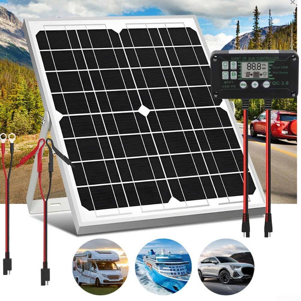Chargeur de batterie solaire MPPT 12 V avec système de charge intelligent pour voitures, bateaux et motos, conversion optimisée de l'énergie solaire pour un fonctionnement fiable
