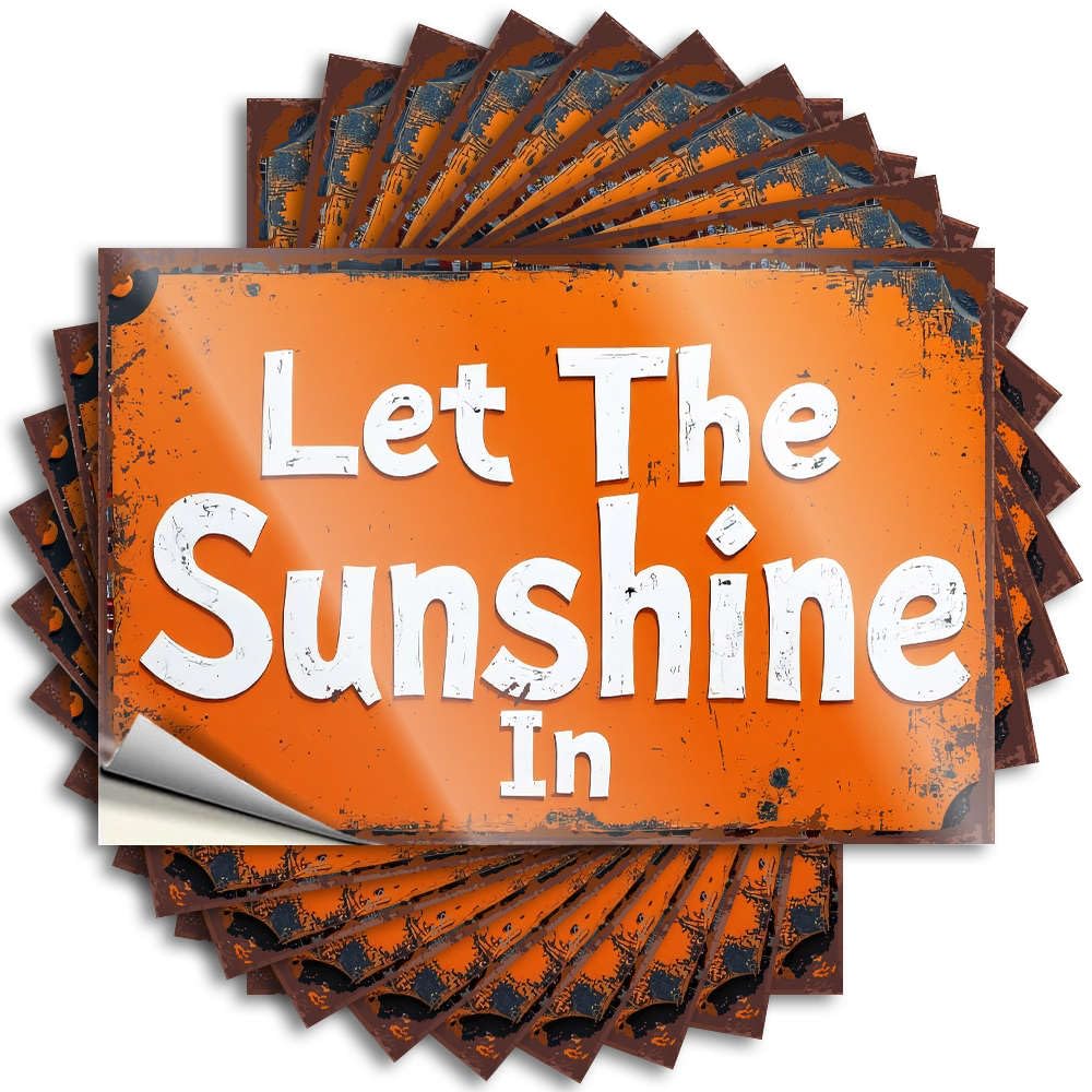 Fzfn Colour Fall Outdoor Decorations Bumper Case | Let The Sunshine In. Lover Water Sticker Pack(12X18cm)