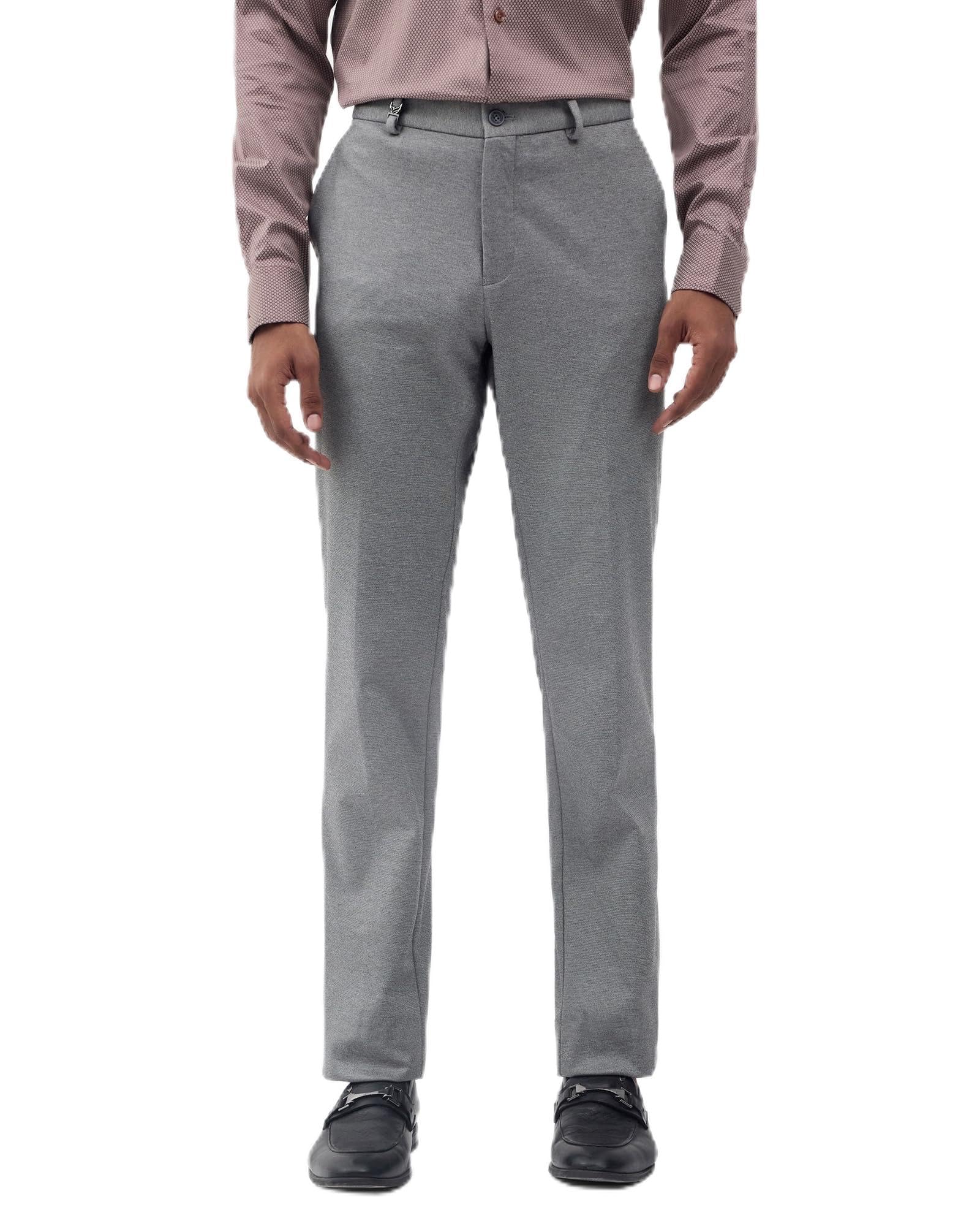 blackberrys Men Solid Slim Fit Formal Trouser |Knitted Fabric | Stretchable-picture-34