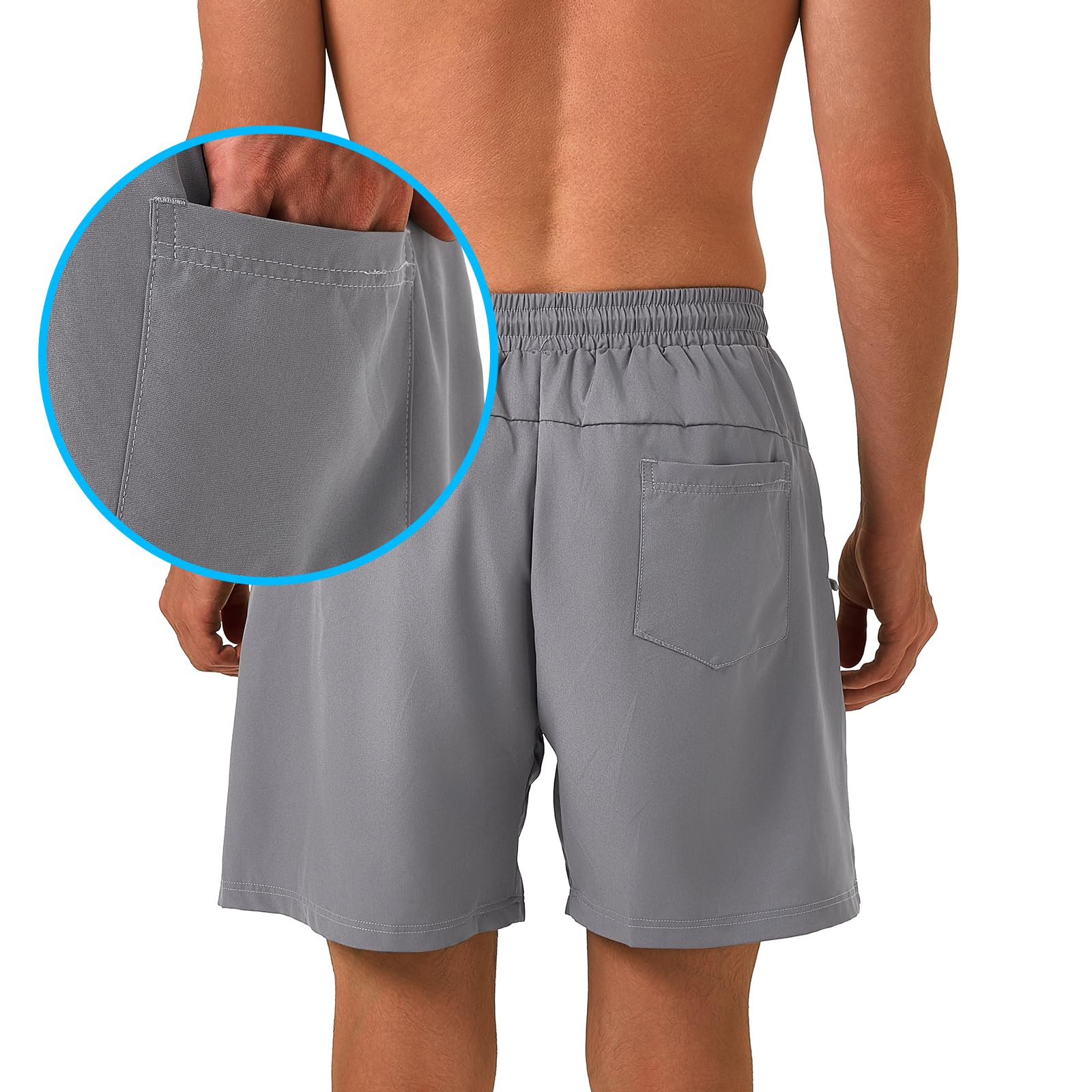 Badehosen für Herren Badeshorts Schnelltrocknen Schwimmhose Männer Badehose mit Reissverschluss