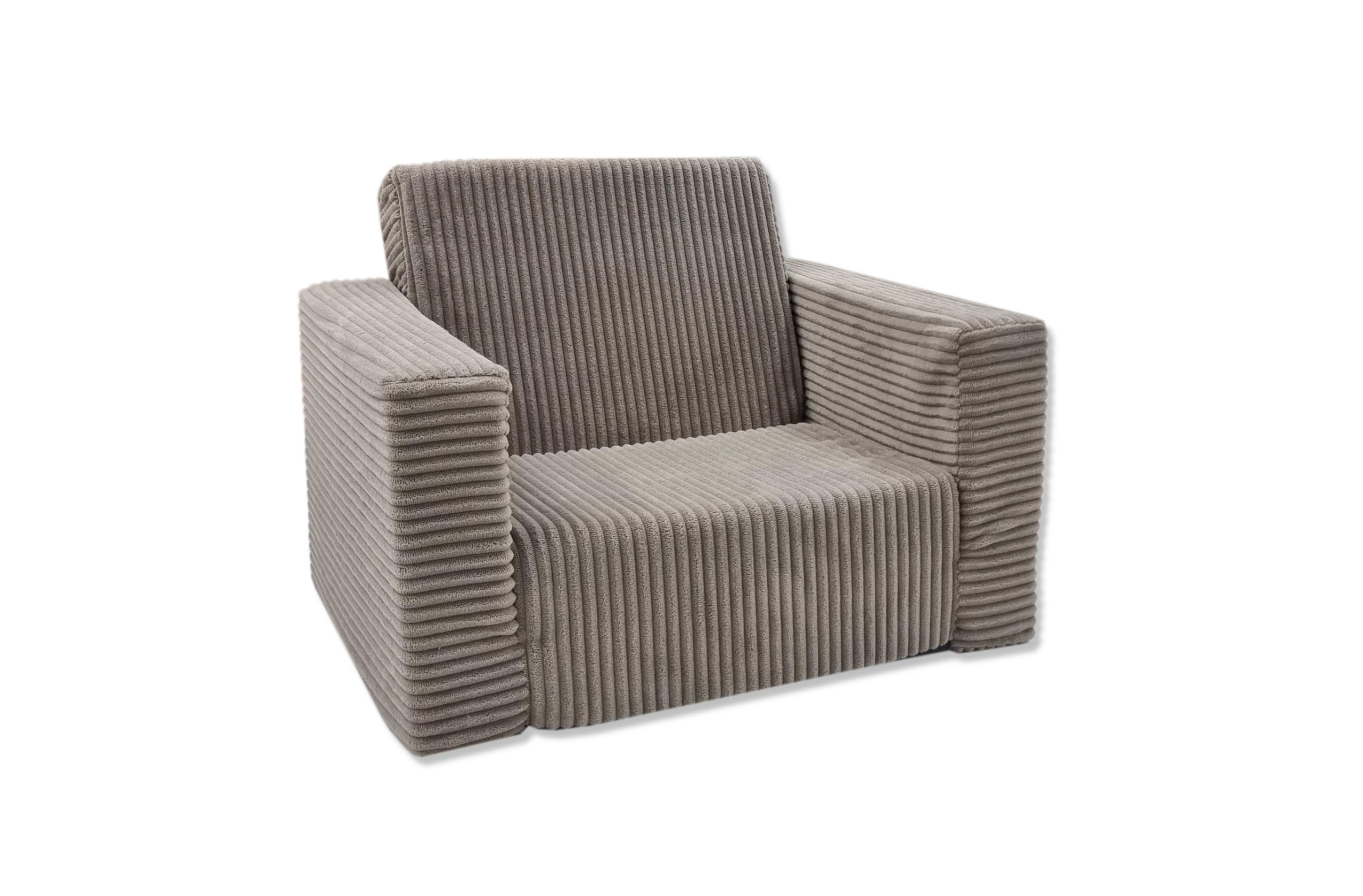 Odolplusz Poltrona pieghevole per bambini - Mini poltrona accogliente - Mobili per la cameretta dei bambini - Beige in velluto a coste
