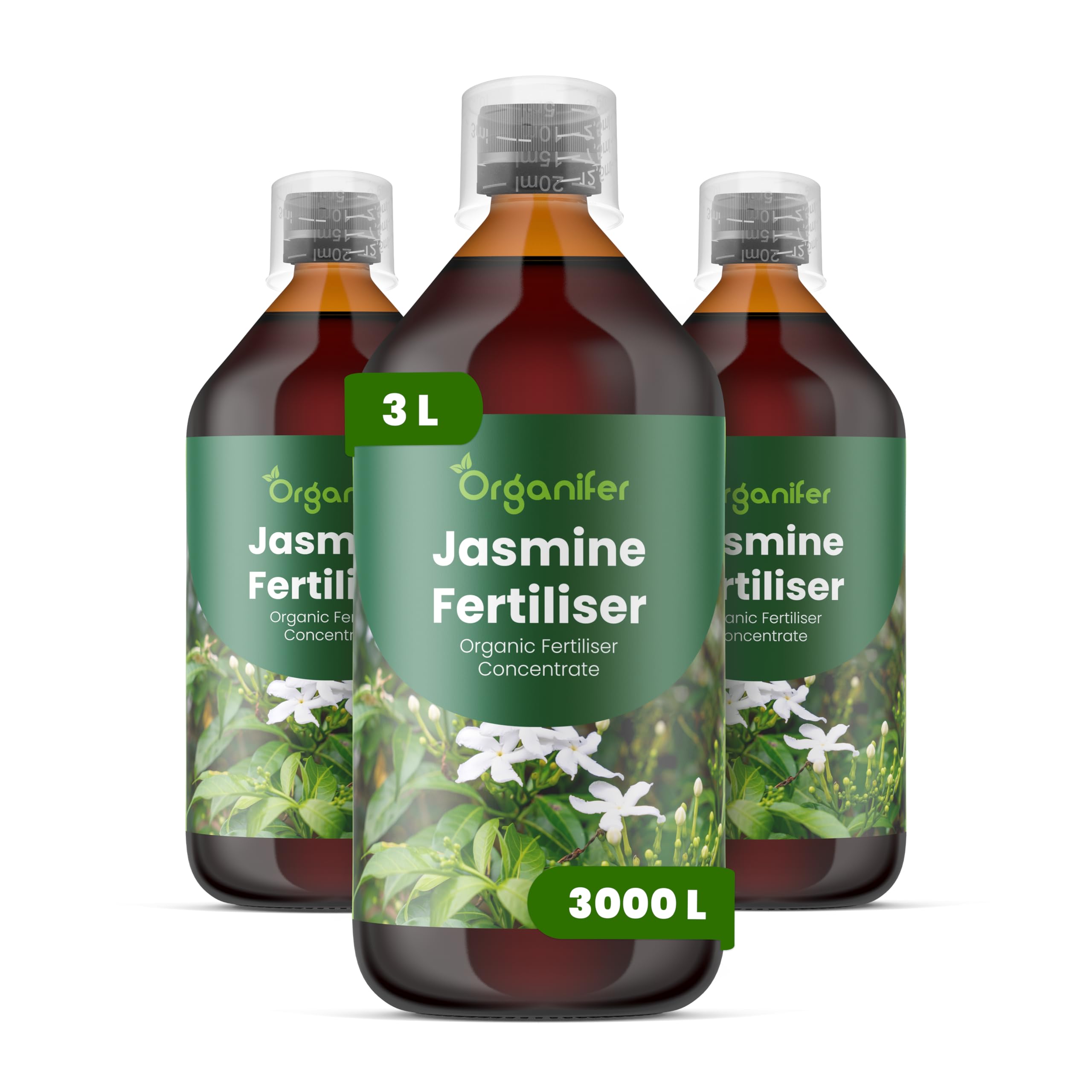 Fertilizante Líquido - 3x1L - Para Jazmín - NPK 2-1-8 | Plantas Sanas Y Desarrollo Óptimo - Organifer