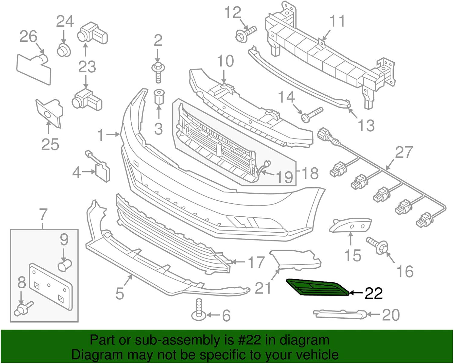 VW / Audi 5C6-853-665-H-9B9 - Grille
