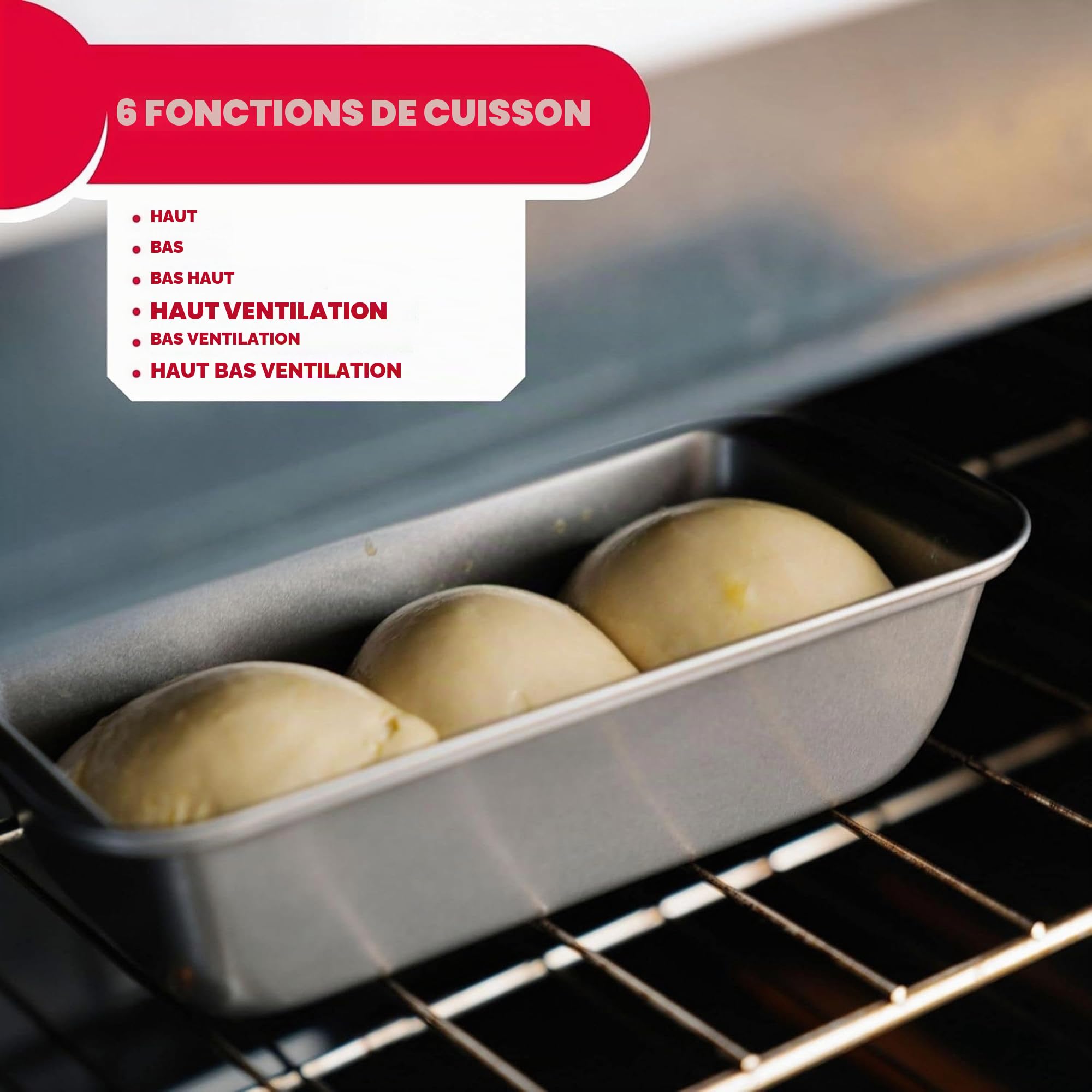 ARDES - AR6238B Four Électrique Ventilé 38 Litres Four Électrique 6 Fonctions de Cuisson Four Électrique Ventilé Minuterie Double Vitre avec Accessoires Noir
