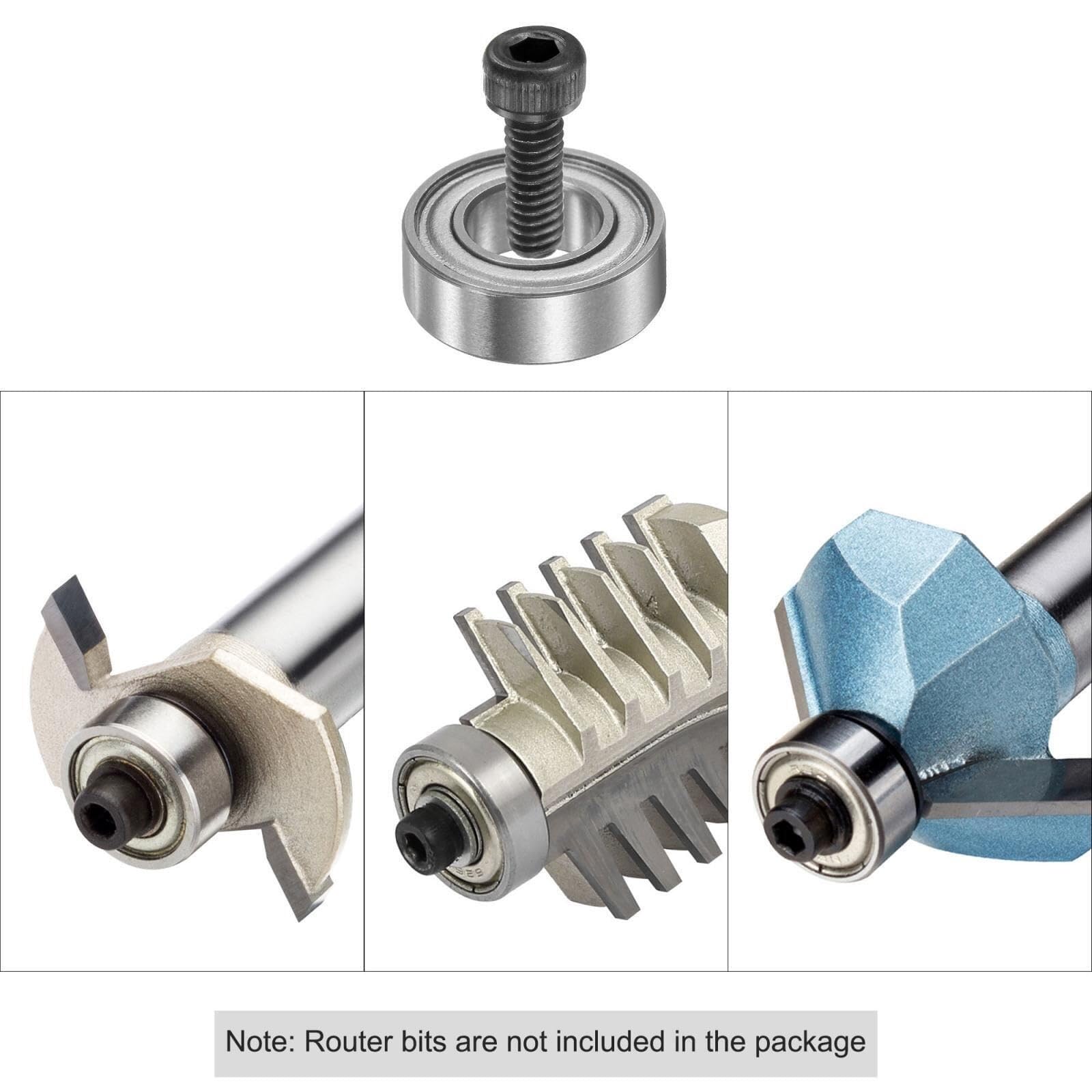 Kit di accessori for cuscinetti da 6 pezzi 3/16" ID 3/8" OD 1/8" di spessore (viti n. 5-40 x 3/8"),Cuscinetti