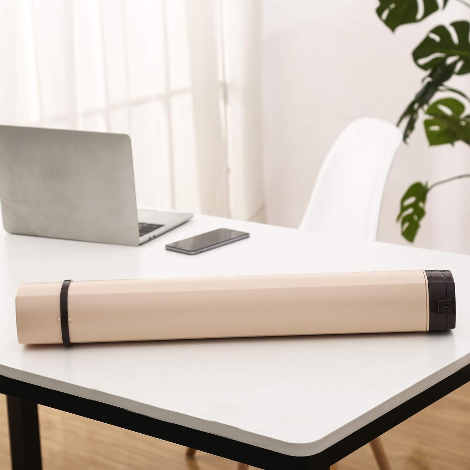 2-Pack Extendable Poster Tubes Expand from 24.5” to 40” with Shoulder Strap | Carry Documents, Blueprints, Drawings and Art | Creamy White and Violet Portable Round Storage Cases with Lids and Labels : Office Products