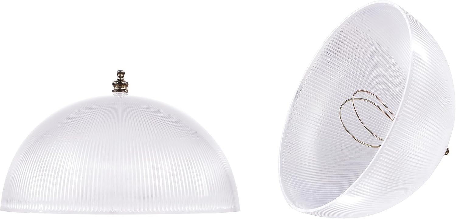 Aspen Creative 28004-15-2, Clip-on Dome Shade in White Finish with Pull Chain Opening, 7 5/8" Diameter x 4" Height, 2 Pack
