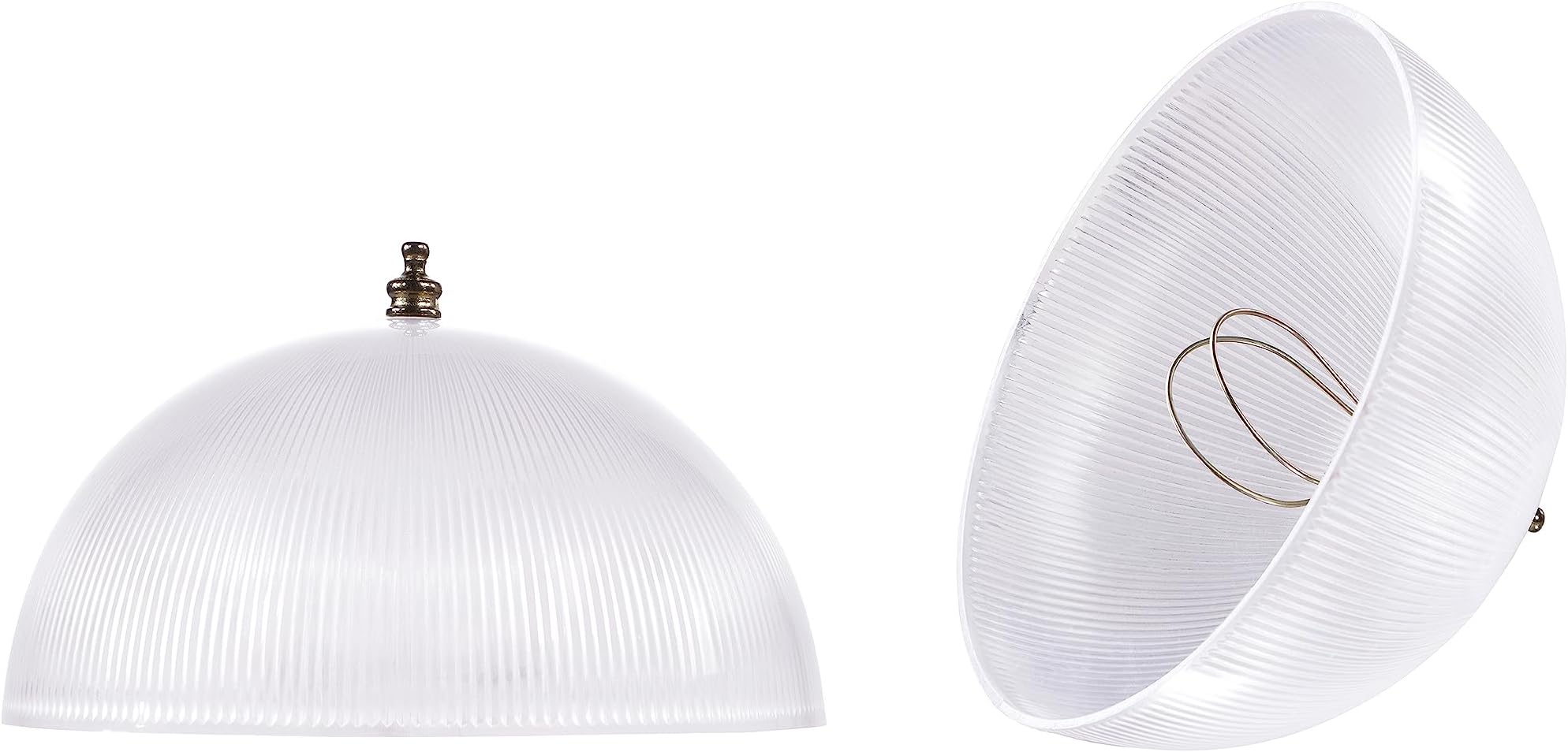 Aspen Creative Corporation 28007-75-2, Clip-on Dome Shade for A-Type Bulb Indoor Location Light Fixtures/Clear Finish, 8" Diameter x 4" Height, 2 Pack