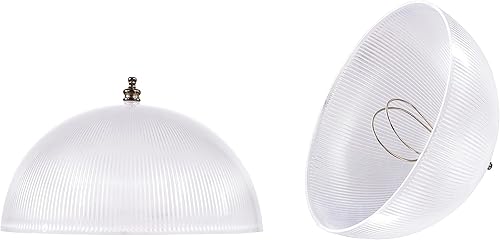 Aspen Creative 28007-75-2 Pantalla de cúpula con clip en acabado transparente, 8 pulgadas de diámetro x 4 pulgadas de alto, paquete de 2