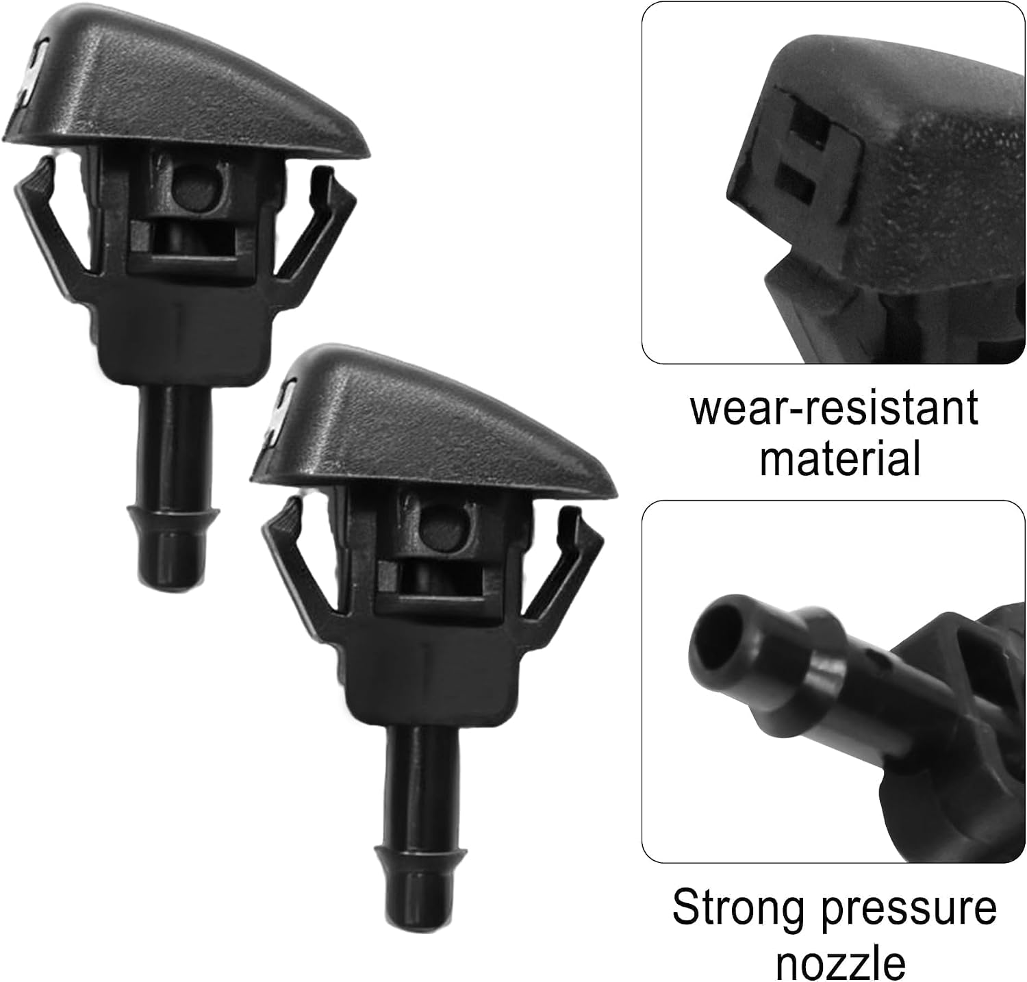 23181646 Premium Adjustable Wiper Washer Fluid Jet Nozzles Fit for 2015-2023 GMC Sierra/Chevy Silverado 1500 2500HD 3500HD Windshield Washer Nozzle 2 Pack 22754399