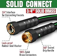 Vista 2 de Manguera de jardín resistente de 50 pies, manguera de agua flexible no expansible, manguera híbrida ligera resistente a las torceduras, manguera a