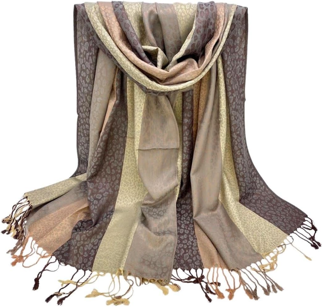 Wrapunzel Pashmina Super Soft Animal Print Scarf for Headwrapping and Fashion. 5 Custom Made Colors of Luscious
