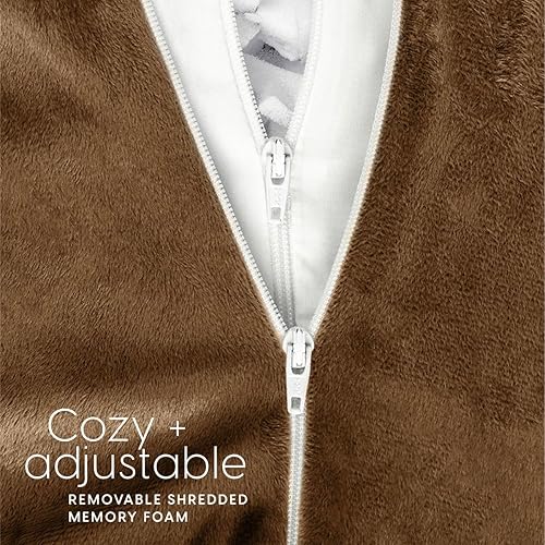 Miniatura 8 de Milliard Almohada de lectura con espuma viscoelástica triturada, respaldo grande para adultos con brazos, soporte de espalda para sentarse en la