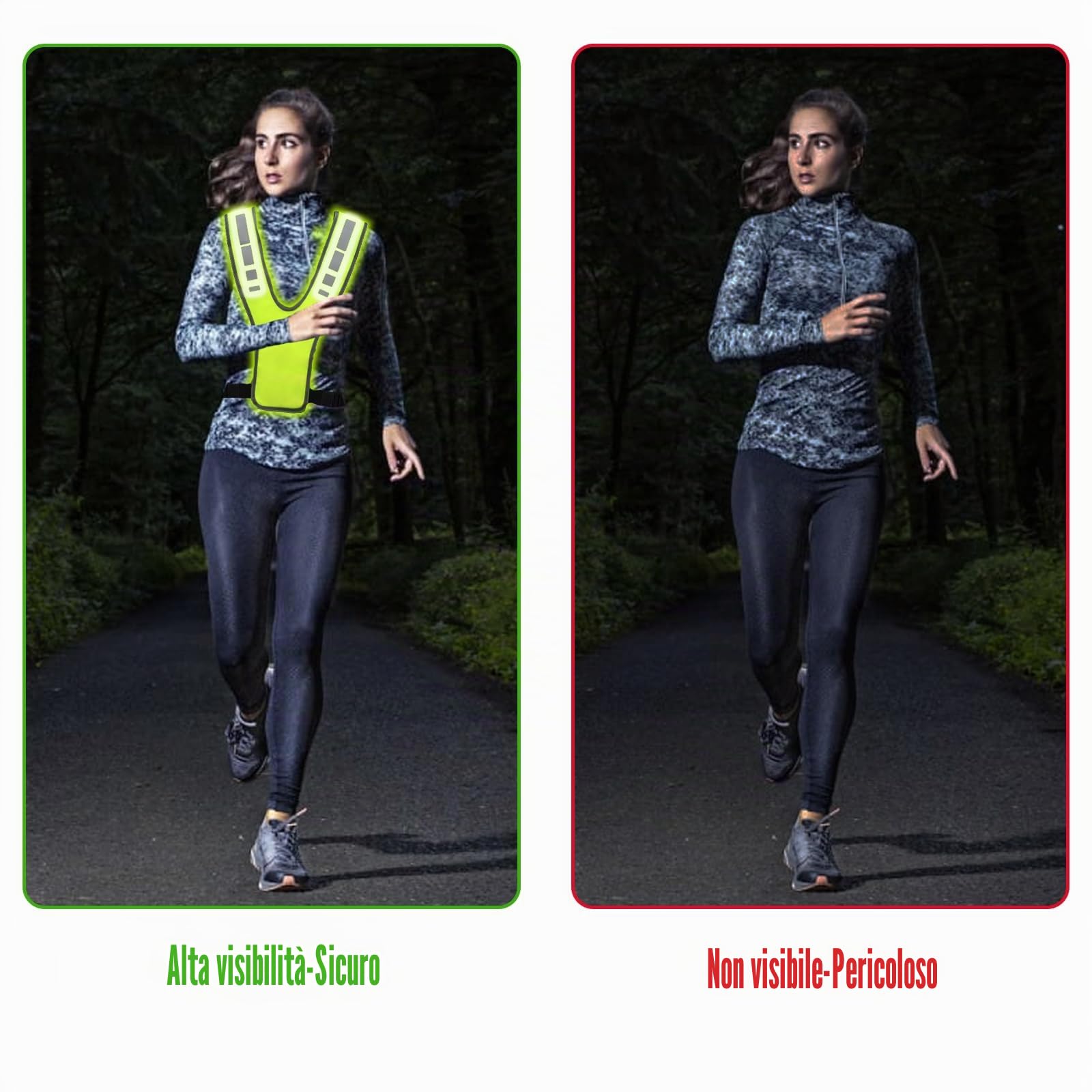 2pezzi Gilet Riflettente Alta visibilità,Bretelle Catarifrangenti Running Regolabile,Giubbotto Riflettente,Giubbotti di Sicurezza Riflettenti Giallo Fluorescente,per Fare Gogging