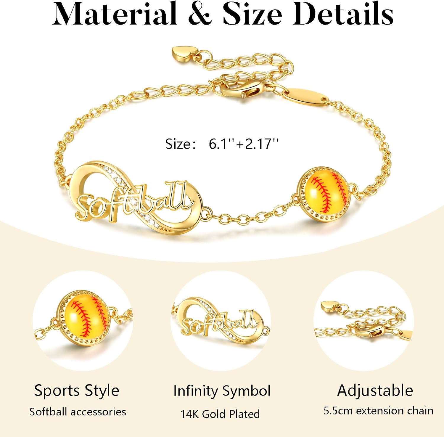 Softball/Soccer/Basketball/Football/Volleyball Bracelet for Girls Women,Sport Infinity Bracelet Birthday Gifts for Teen Girls Players Coach Team - Image 5