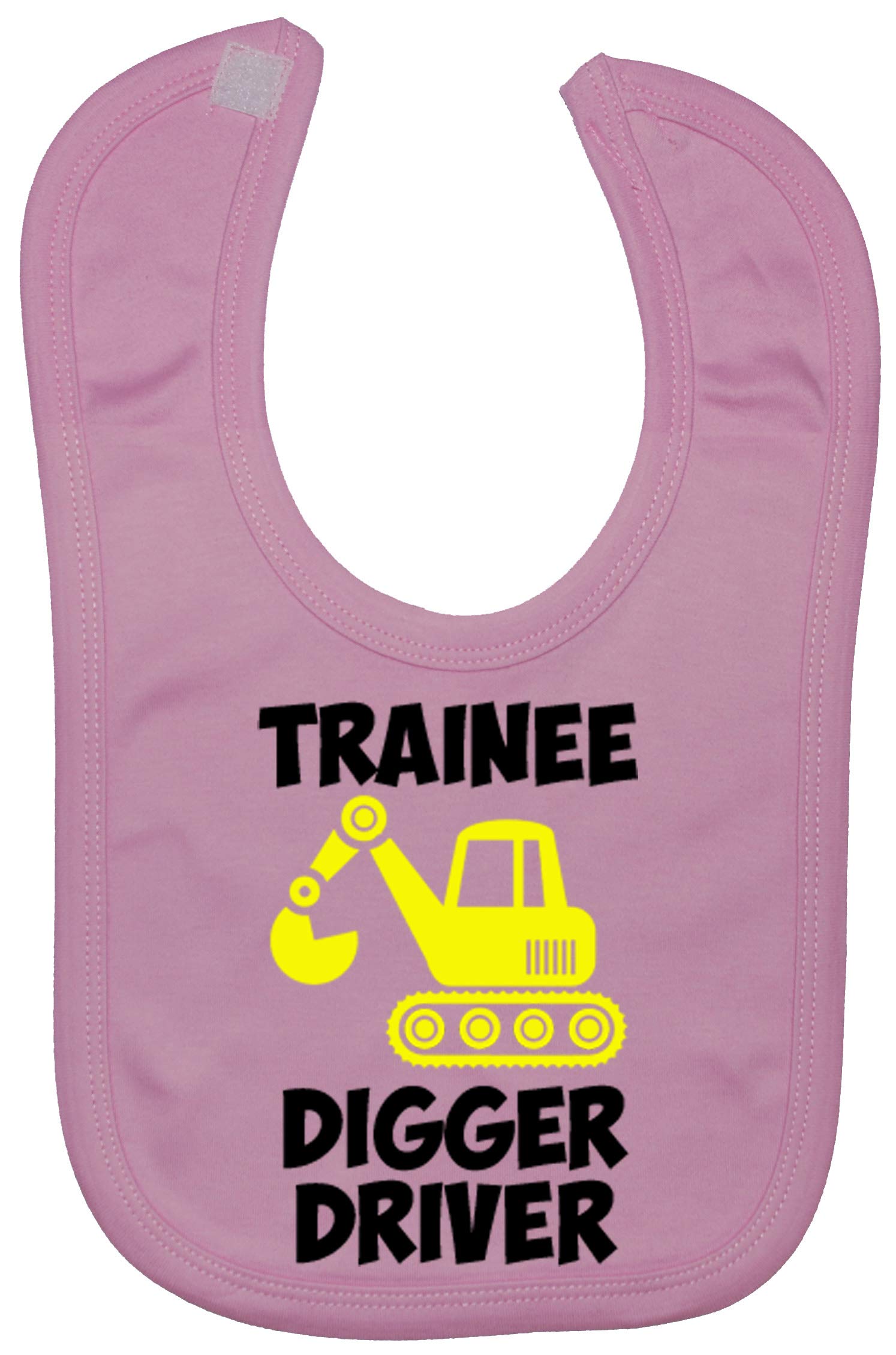 Acce Products Trainee Digger Driver Baby Feeding Bib Touch Attach 0 to approx 3 Years - Pink