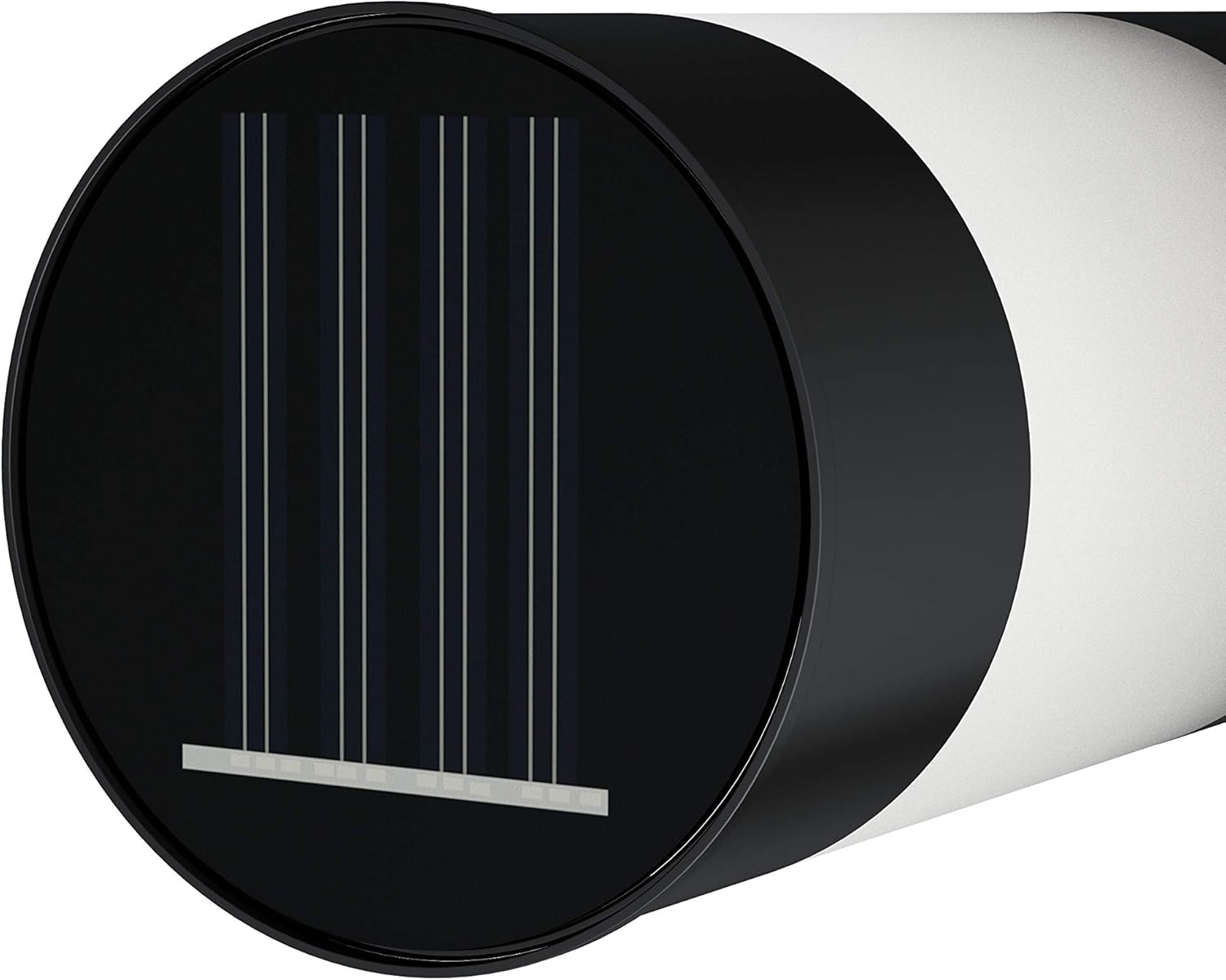 Pure Garden Solar Path Bollard Lights, Set of 6-15” Stainless Steel Outdoor Stake Lighting for Garden, Landscape, Yard, Driveway, Walkway (Black)