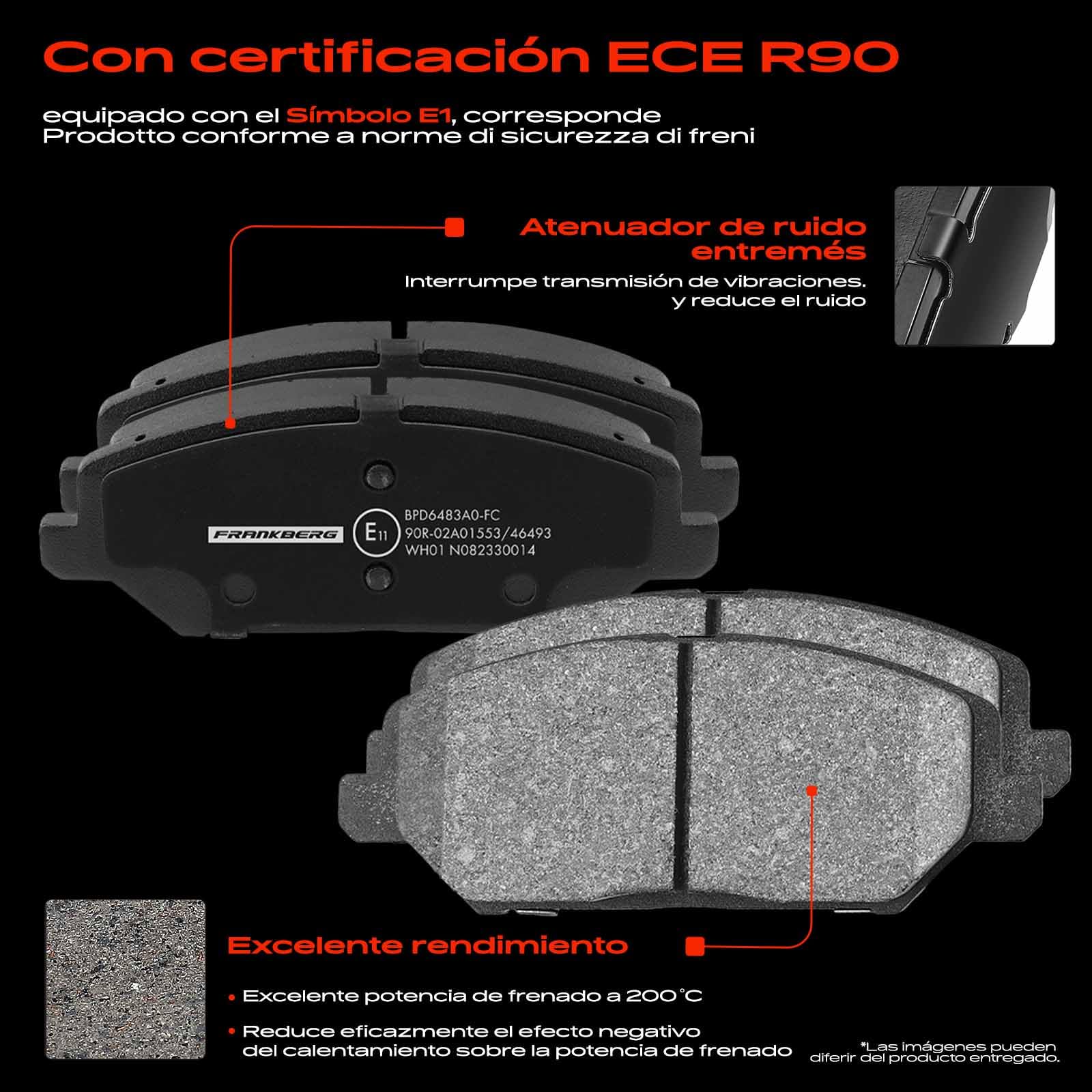 Frankberg 2 discos de freno 4 pastillas de freno | 58101G4A00; Compatible con: CD Ceed Sportswagon, CD Ceed, i30 Fastback PDE PDEN, i30 Combi PDE, i30 PD PDE PDEN