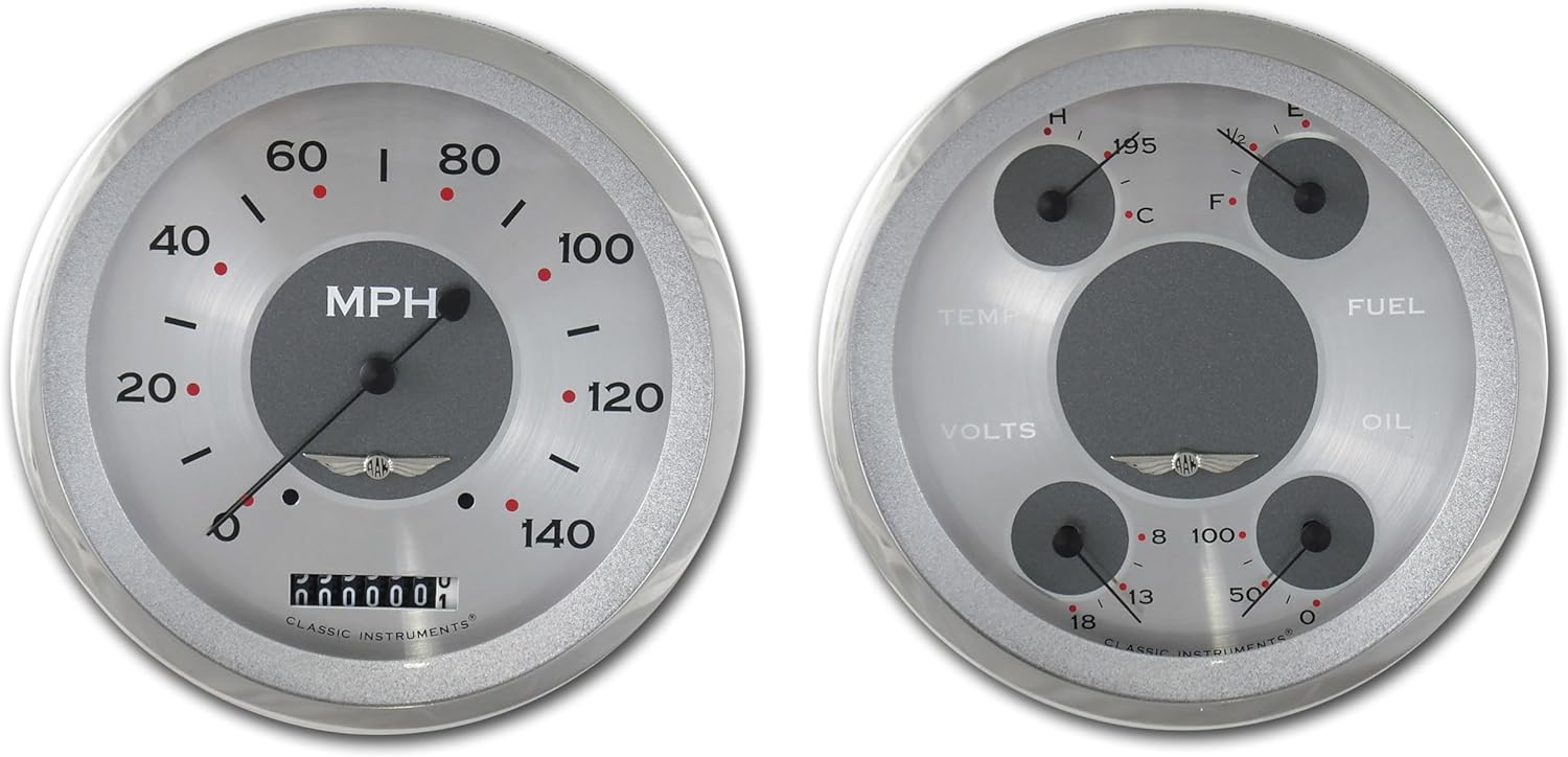 Classic Instruments CT47AW52-LS All American Direct Fit Gauge Package LS Swap Speedometer and Quad Gauge Fits 1947-1953 Chevy Truck