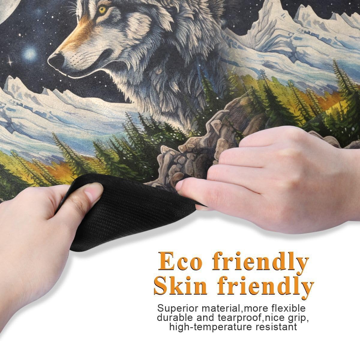 ALAZA Wolf Space Forest Mountains Yoga Mat Non Slip Fitness Exercise Mat, Workout Mat for Yoga, Pilates and Floor Exercises