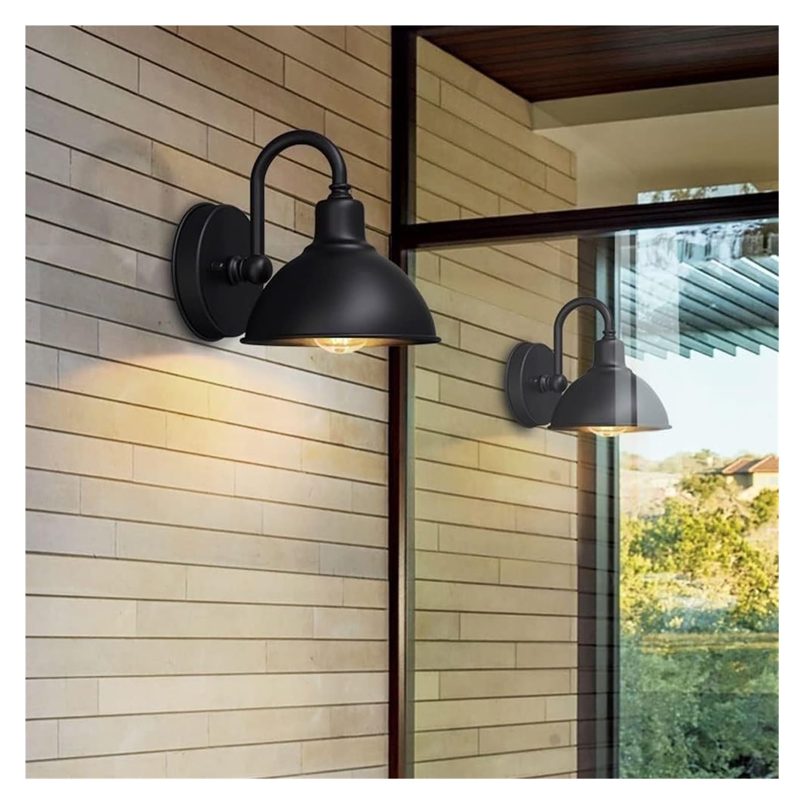 Lámpara de Pared Exterior Impermeable, Color Negro, Casquillo E27, de Hierro, para Patio, Villa, jardín, iluminación de Pasillo, balcón.