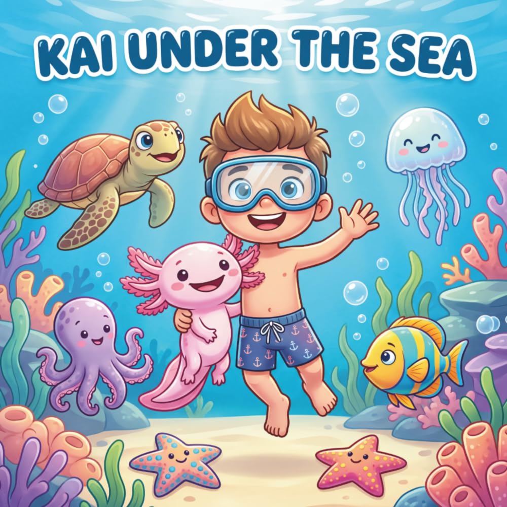 KAI UNDER THE SEA: A Cool Ocean Coloring Book for Boys Ages 4-8 | Sharks, Whales, Dolphins & Sea Creatures | Epic Underwater Adventures | Single-Sided Pages | Girls' Edition Also Available