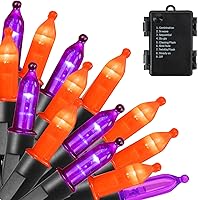 Vista 10 de Dazzle Bright 50 luces LED de Navidad que funcionan con batería, mini tira de luces impermeables de 16 pies con 8 modos para Navidad, interiores