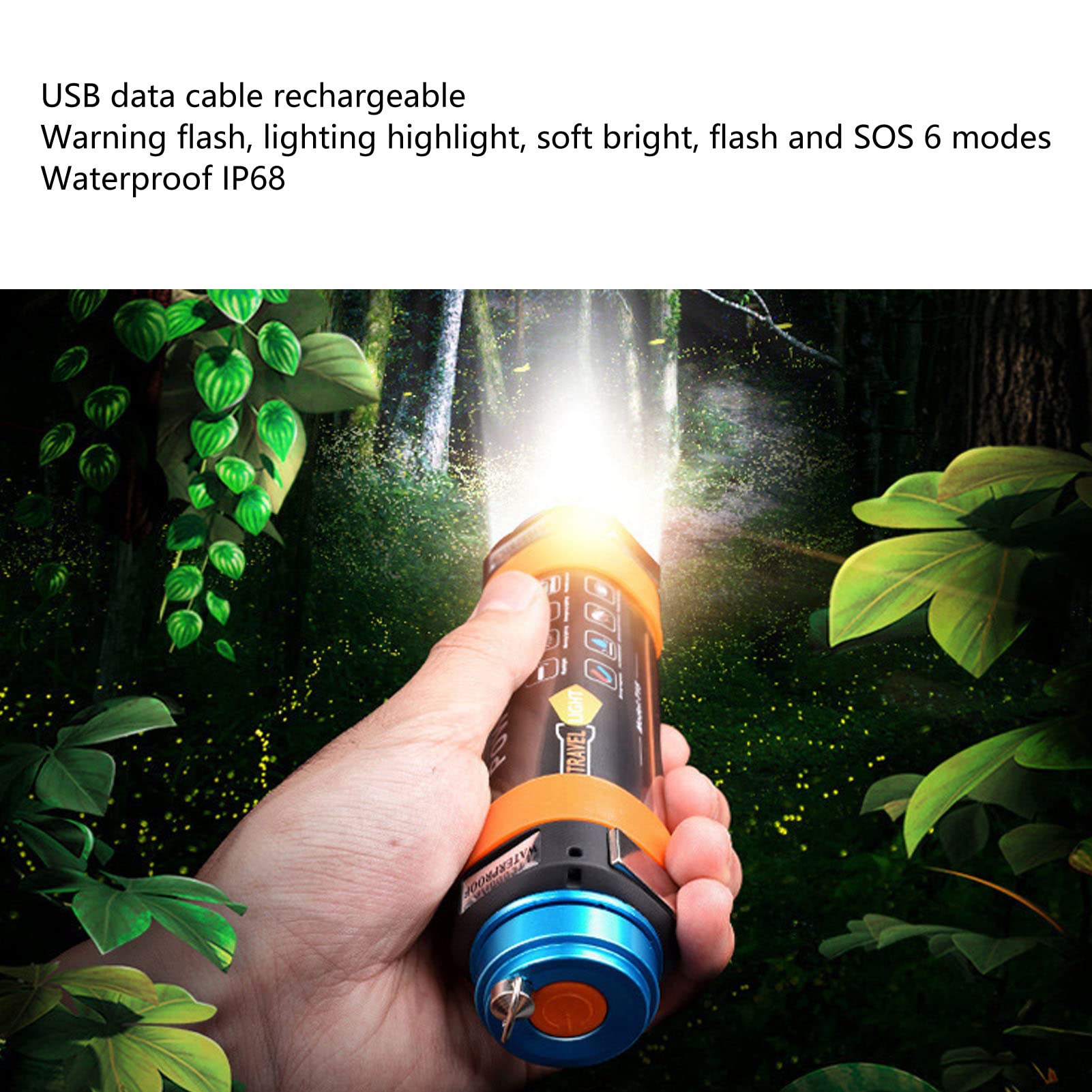 Luz De Camping Versátil - Recargable Por USB Y Función De Banco De Energía - IP68 Resistente Al Agua, 6 Modos, Diseño De Cordón Para Entusiastas Del Aire Libre