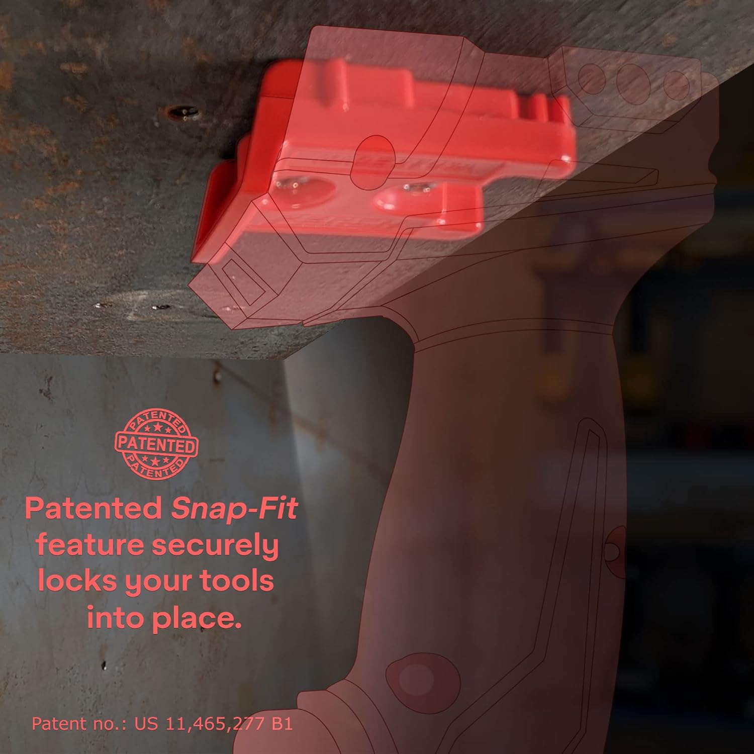 PERCH Tool Holder Rack Double Stack for Milwaukee M18 18v | Securely Mounts 10 Cordless Tools | Universal Mounting | Most Durable Cordless Tool Organizer