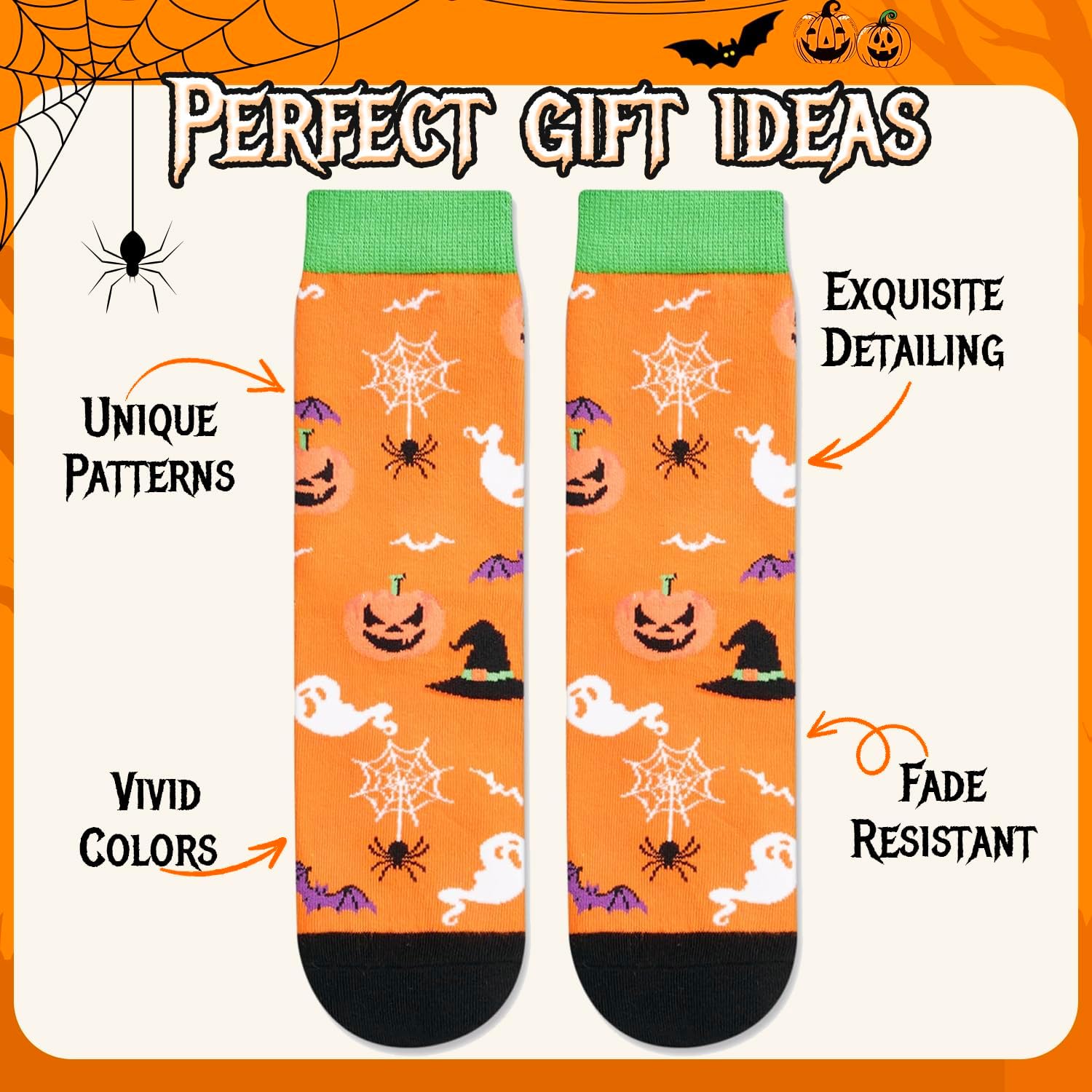 HAPPYPOP Witch Gifts - Halloween Spooky Witch Pumpkin Horror Lovers, Dinosaur Socks - Image 5