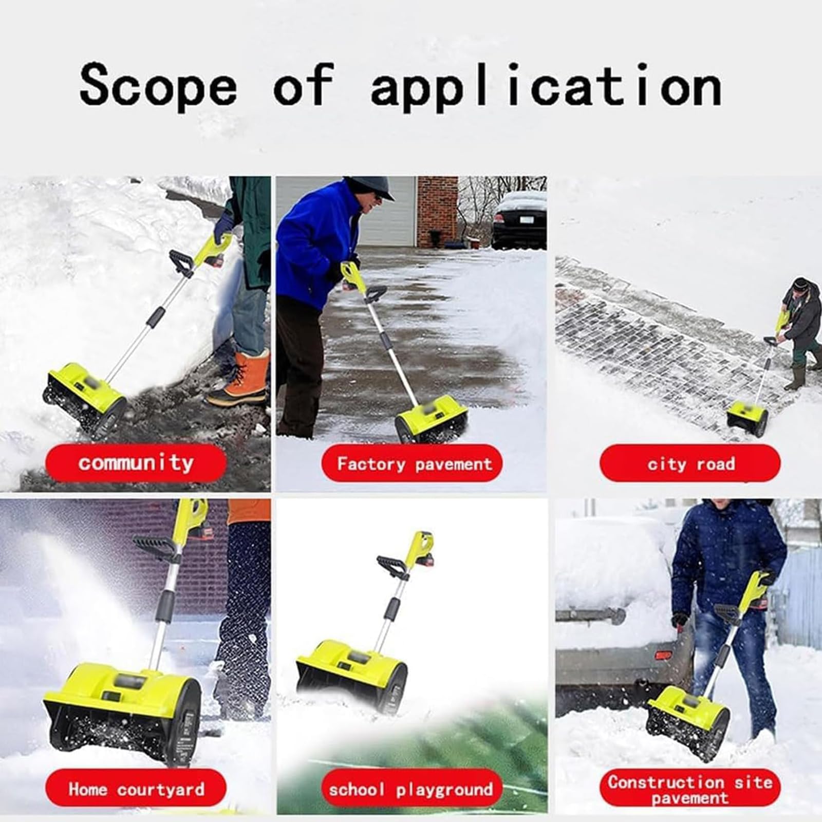 Souffleuse À Neige Électrique, Pelle À Neige Au Lithium sans Fil 20 V, 33 Cm De Largeur/10,2 Cm De Profondeur, Hauteur De Projection De Neige 8 M, pour Allée, Route, Déneigement Domestique