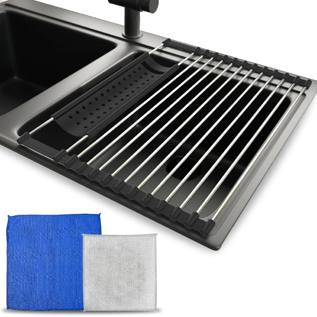 homyc Escurridor Fregadero y paños, Escurreplatos, Escurridor, Escurridor Platos Fregadero, Escurridores para Platos, Escurridor Platos Plegable, Diseñado en España (43X30X1)