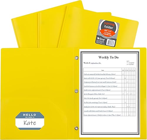 Portafolios de poliéster pesado con dos compartimentos, de C-Line, Amarillo