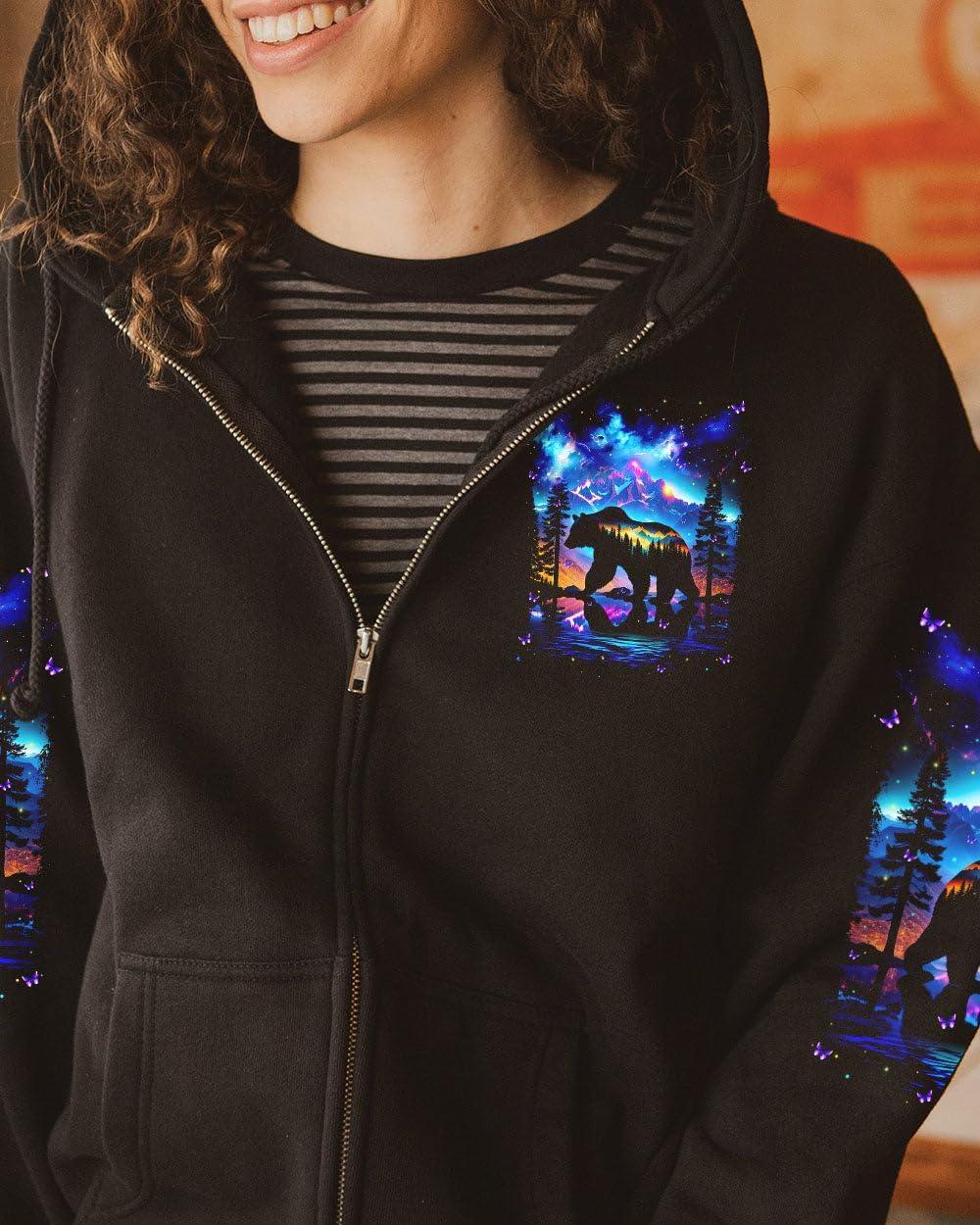 Wildlife Hoodie for Women, Forest Mountain Adventure Sweatshirt, Hiking Camping Outdoor Nature Lover Pullover Hoodies 4