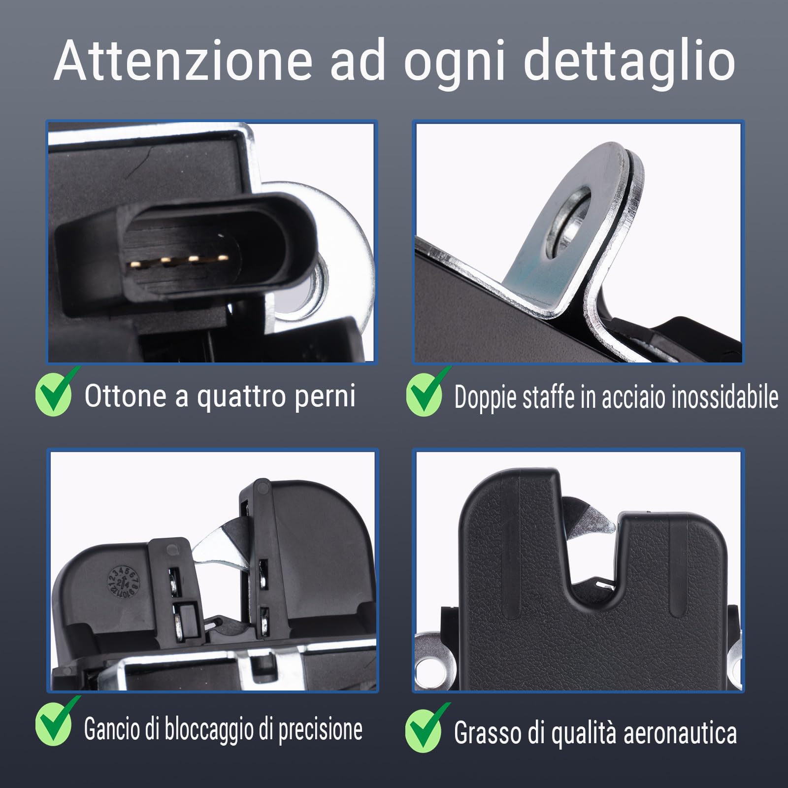 5G6827505 Serratura del Bagagliaio Portellone, Attuatore de Interruttore de Attuatore del Bagagli Posteriore Compatibile con VW Tiguan 2007-2016 e Golf 7 2012-2019