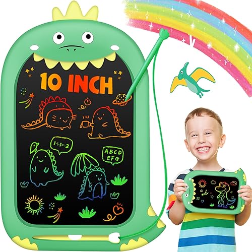 Toddler Toys Age 1-2,10IN Drawing Tablet Doodle Board Writing Tablet for Kids,Learning Toys for 1 2 3 4 5 6 7 8 Year Old Boys Girls Christmas Birthday Gifts,Travel Games Dinosaur Toys for Boys 4-6