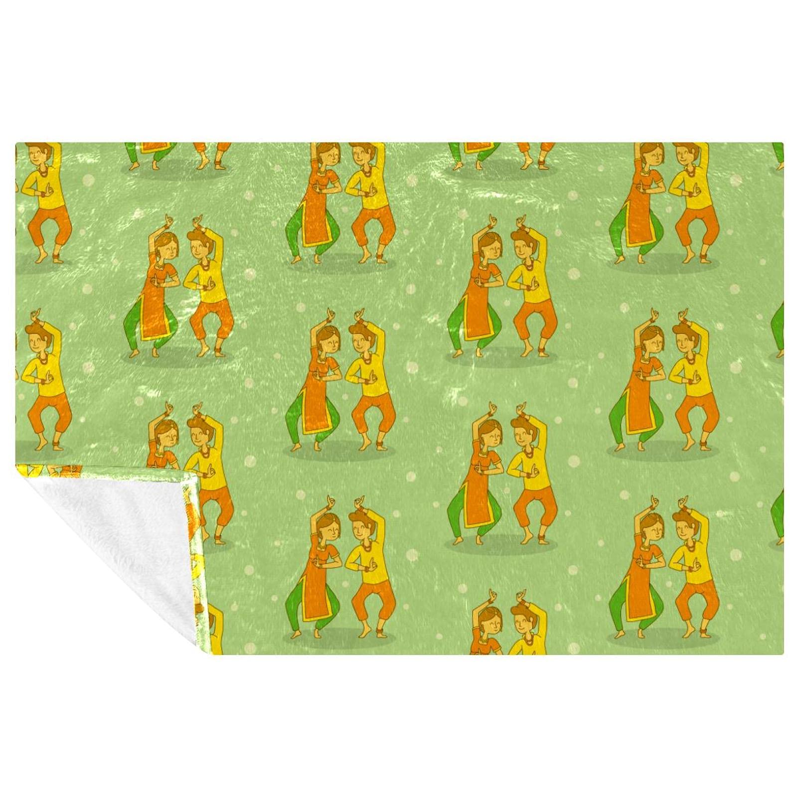 Couverture motif danse de Bollywood plaid chaud pour lit camping et plage