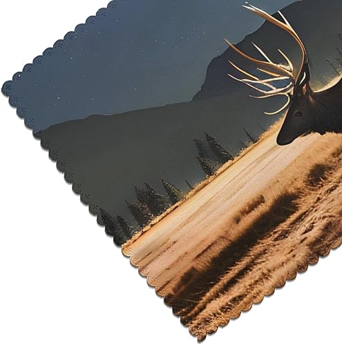 Miniatura 6 de Elk in The Meadow - Juego de 6 manteles individuales resistentes al calor, lavables, antideslizantes, resistentes a las manchas, fáciles de limpiar