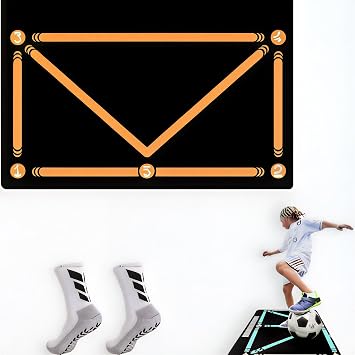 Football Footstep Training Mat Soccer Agility Mat Non-Slip Silent Indoor & Outdoor Footwork Equipment for Speed Coordination & Ball Control
